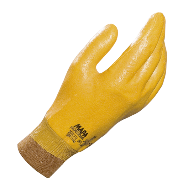 GUANTE DEXLITE 383 - nitrilo amarillo puńo elastizado
