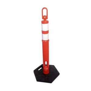 POSTE DEMARCATORIO C/REFLECTIVO Y BASE GOMA 115 CM