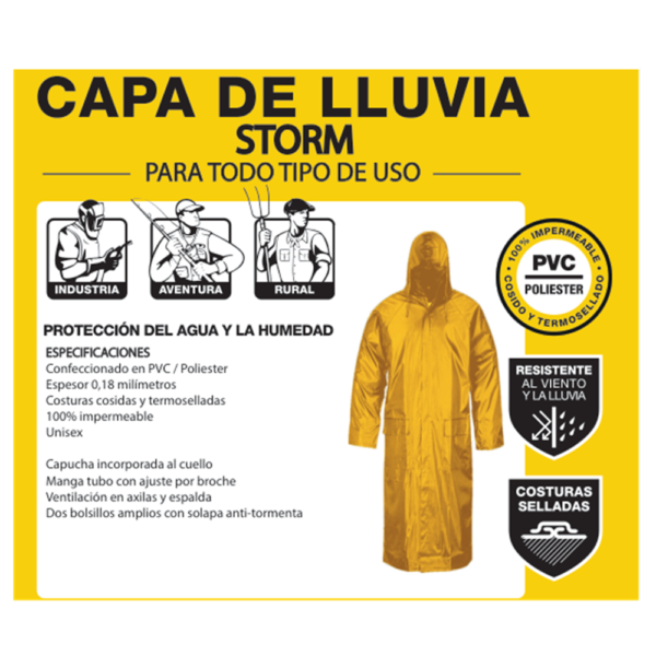 CAPA DE LLUVIA STORM, AMARILLA !! NUEVO MODELO !! - PAMPERO - Image 8