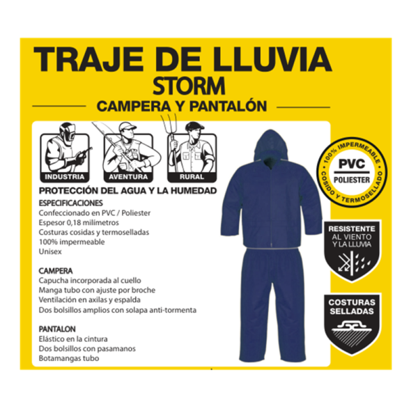 TRAJE DE LLUVIA STORM, AZUL !!NUEVO MODELO!! - PAMPERO - Image 8
