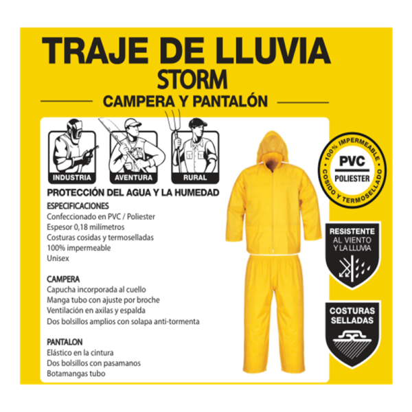 TRAJE DE LLUVIA STORM AMARILLO !! NUEVO MODELO !! - PAMPERO - Image 9