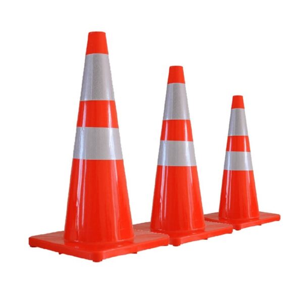 CONO FLEXIBLE C/REFLEC BASE GOMA - NARANJA