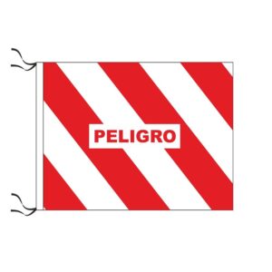 BANDERA PELIGRO CON LEYENDA 35x60