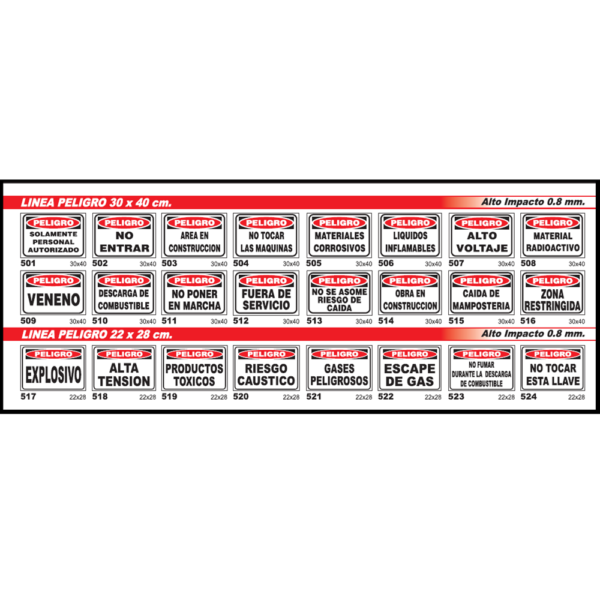 CARTEL SE?AL LINEA PELIGRO 25X30