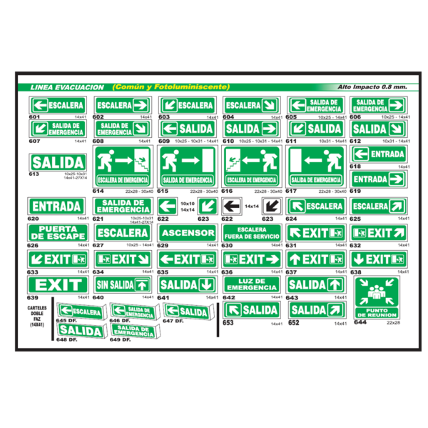 CARTEL SE?AL - LINEA EVACUACION 25x30