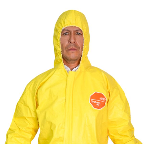 OVEROL TYCHEM CON CAPUCHA AMARILLO COSTURAS TERMOSELLADAS - CERTIFICADO - - Image 4