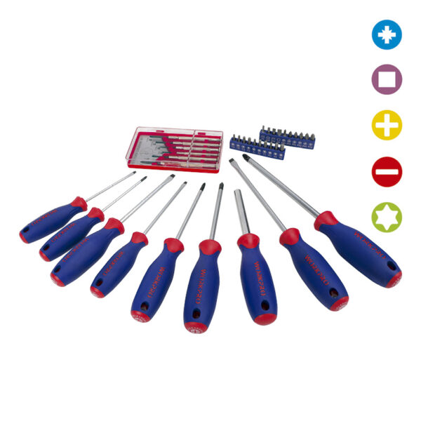 JUEGO 37 DESTORNILLADORES 6 PIEZAS PRECISION BI-MATERIAL 20 PUNTAS