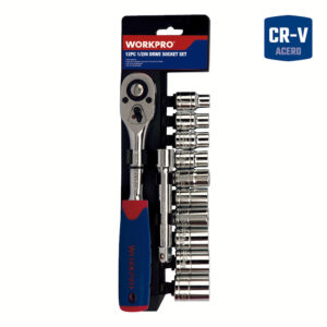 JUEGO BOCALLAVES CR-V CON LLAVE CRIQUE DE 1/2? (12 PIEZAS)