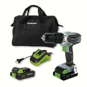 20-Volt Taladro Inalambrico con Percutor 2 Velocidades 60n + 2 Baterias + Cargador + Bolso