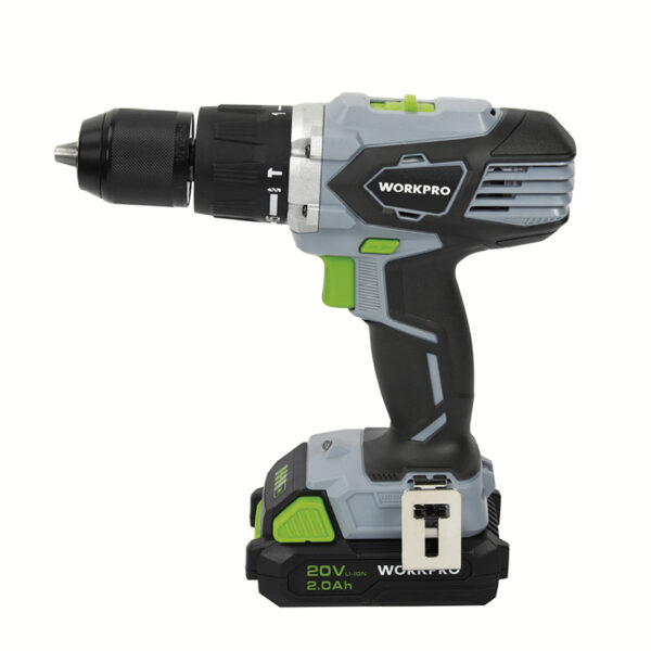 20-Volt Taladro Inalambrico con Percutor 2 Velocidades 60n + 2 Baterias + Cargador + Bolso - Image 3
