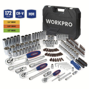 Juego De Herramientas Mec?nicas De Encastre 1/4"+3/8"+1/2" 172 Piezas
