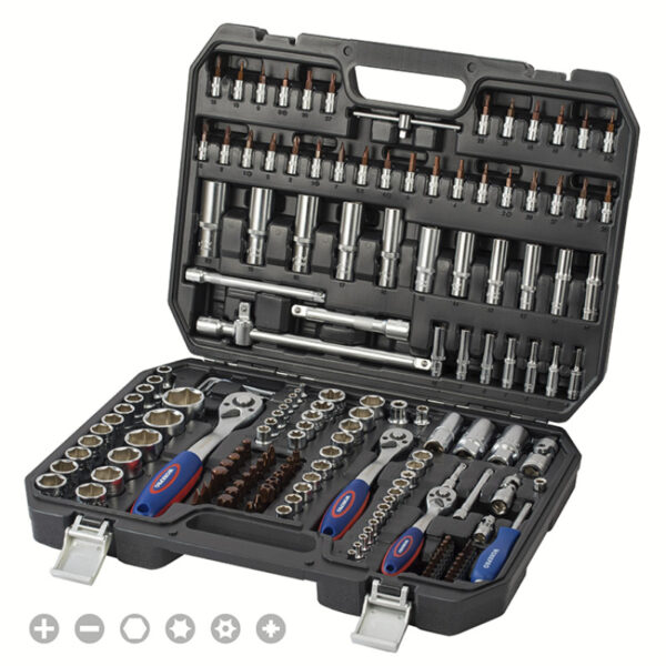 Juego De Herramientas Mec?nicas De Encastre 1/4"+3/8"+1/2" 172 Piezas - Image 2