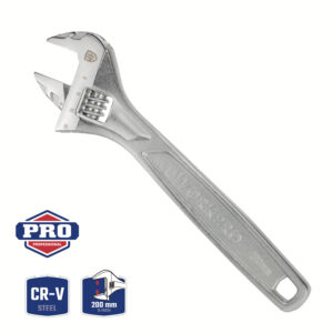 Llave Ajustable de 200 Mm. (8") Cr-V para Trabajo Pesado