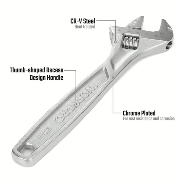 Llave Ajustable de 250 Mm. (10") Cr-V para Trabajo Pesado - Image 3