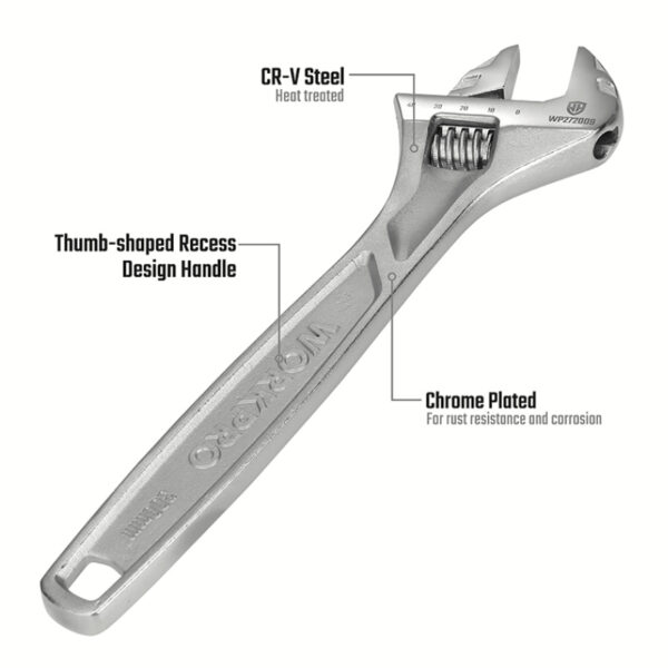 Llave Ajustable de 300 Mm. (12") Cr-V para Trabajo Pesado - Image 3