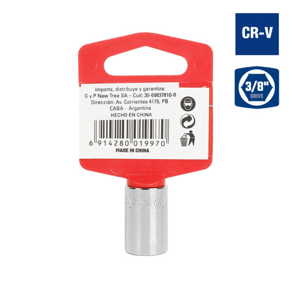 Bocallave, 1/2", Encastre 3/8", Hexagonal - Image 2