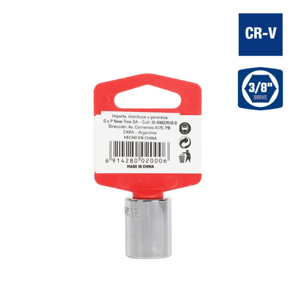 Bocallave, 11/16", Encastre 3/8", Hexagonal - Image 2