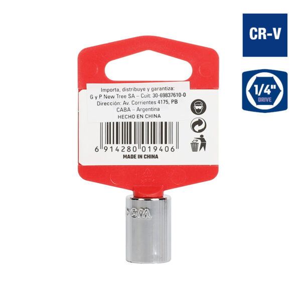 Bocallave, 1/2", Encastre 1/4", Hexagonal - Image 2