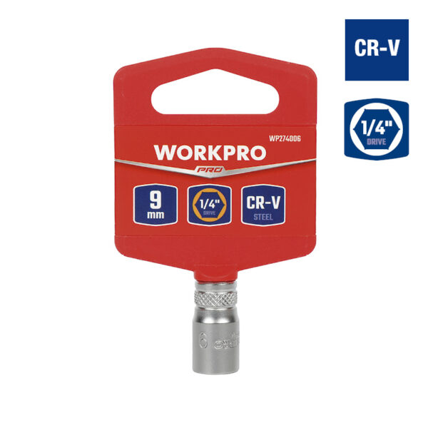 Bocallave, 9mm, Encastre 1/4", Hexagonal